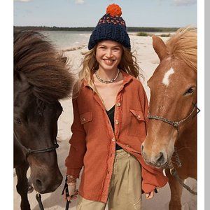 Free People One Scout Jacket Waffle Knit XS